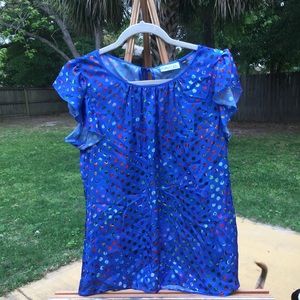 Cynthia Rowley Ruffle Sleeve Top 💙